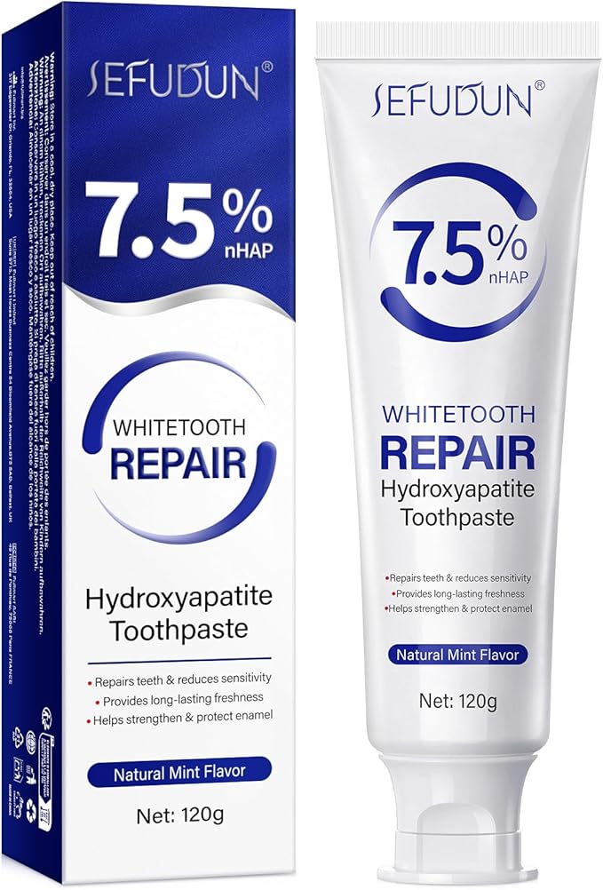 7.5% Nano Hydroxyapatite Toothpaste (Fluoride Free) – Sensitive Teeth Relief, Enamel Repair & Tooth Strengthening | Fresh Mint Oral Care